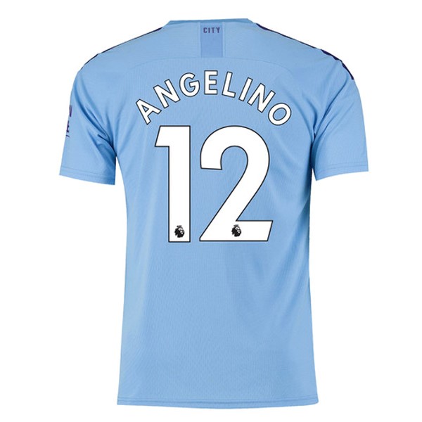 Camiseta Manchester City NO.12 Angelino 1ª Kit 2019 2020 Azul